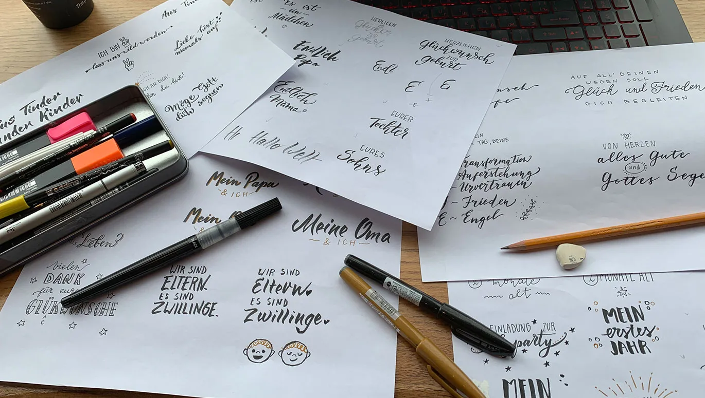 Așa se creează modelele noastre de handlettering (cu foi de exerciții și descărcare gratuită)