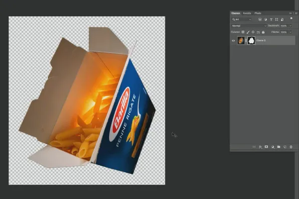 Photoshop-Tutorial „Penne Rigate“: 2.1 Schachtel