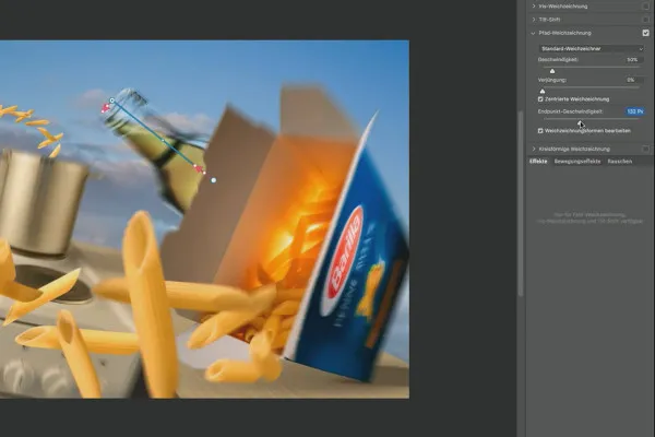 Photoshop-Tutorial „Penne Rigate“: 3.4 Pfadweichzeichnung