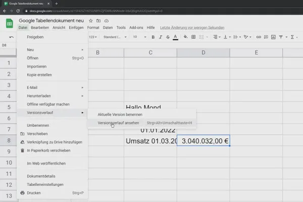 Tutorial Google Sheets: Afișare istoric