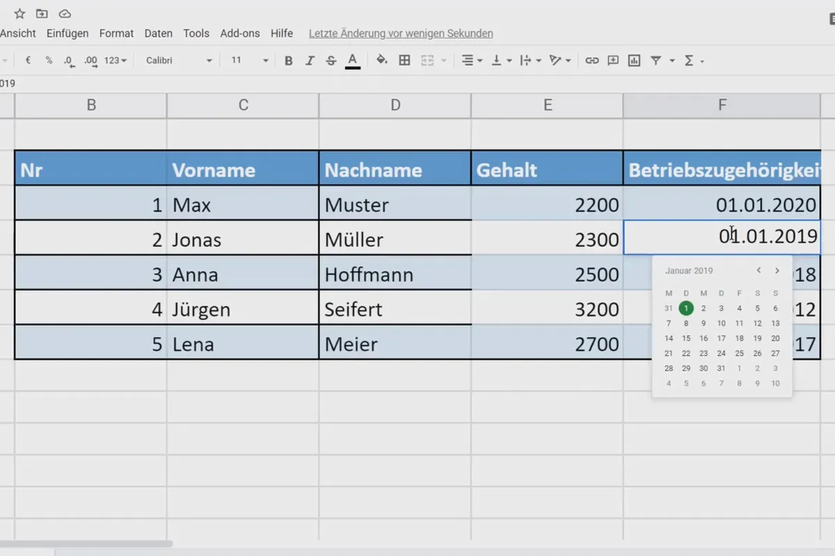 Tutorial Google Sheets: 4.1 Introducerea datelor