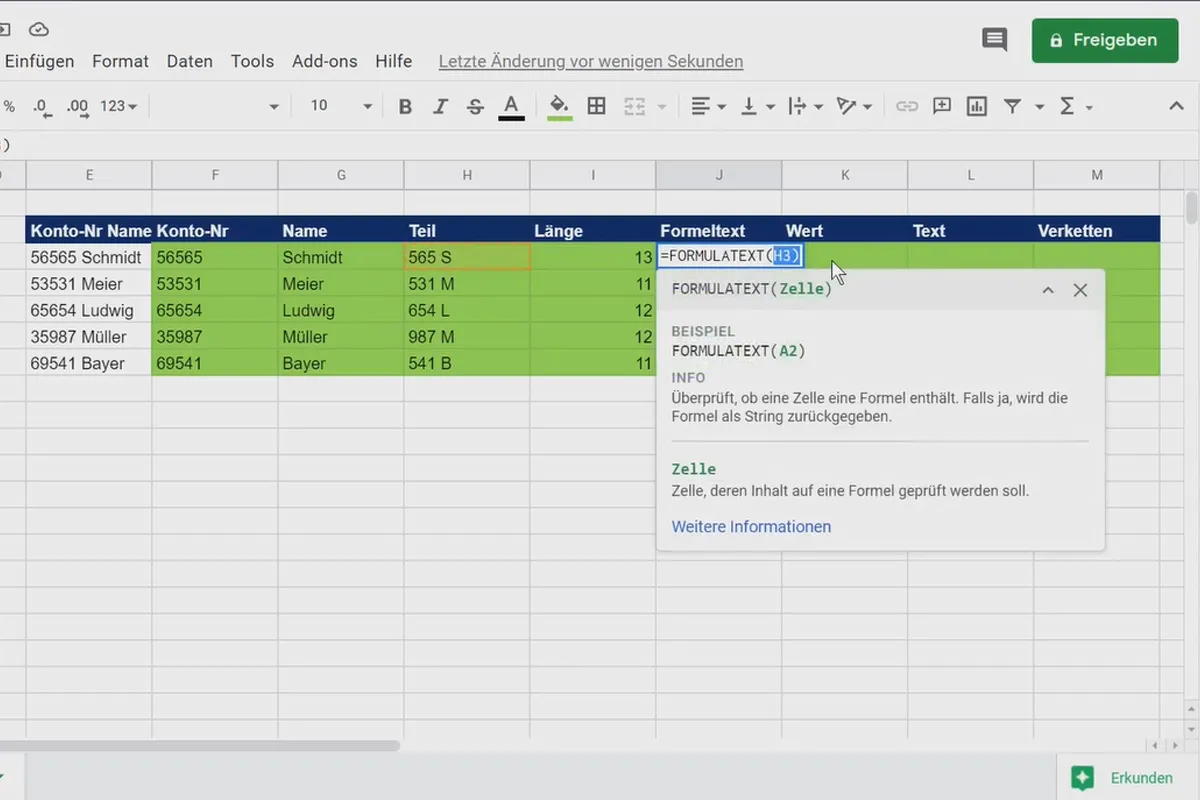 Tutorial Google Sheets: 4.6 Funcții de text 1