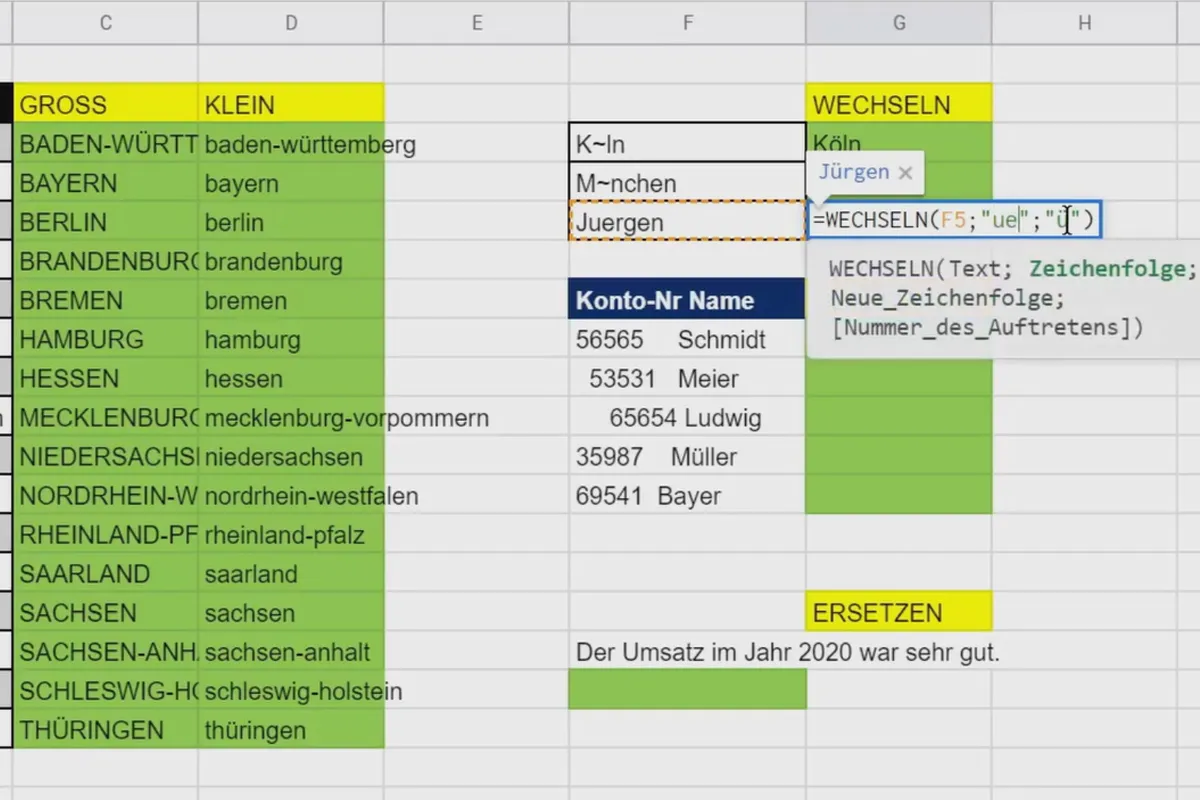 Tutorial Google Sheets: 4.7 Funcții text 2.