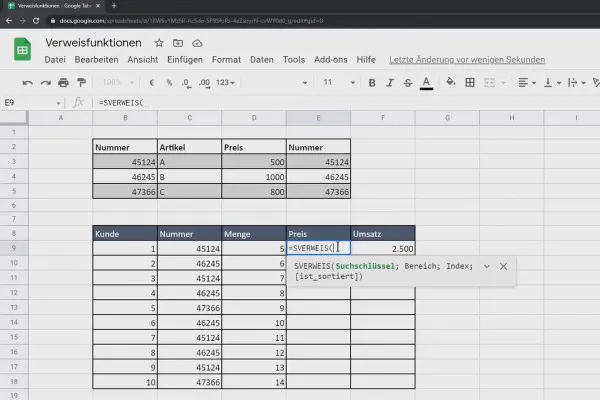 Tutorial Google Sheets: 4.8 Funcții de referință