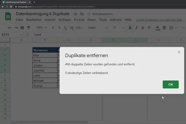 Tutorial Google Sheets: 6.1 Eliminare duplicatelor