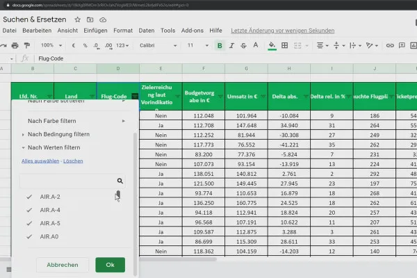 Tutorial Google Sheets: 6.3 Caută și înlocuiește.