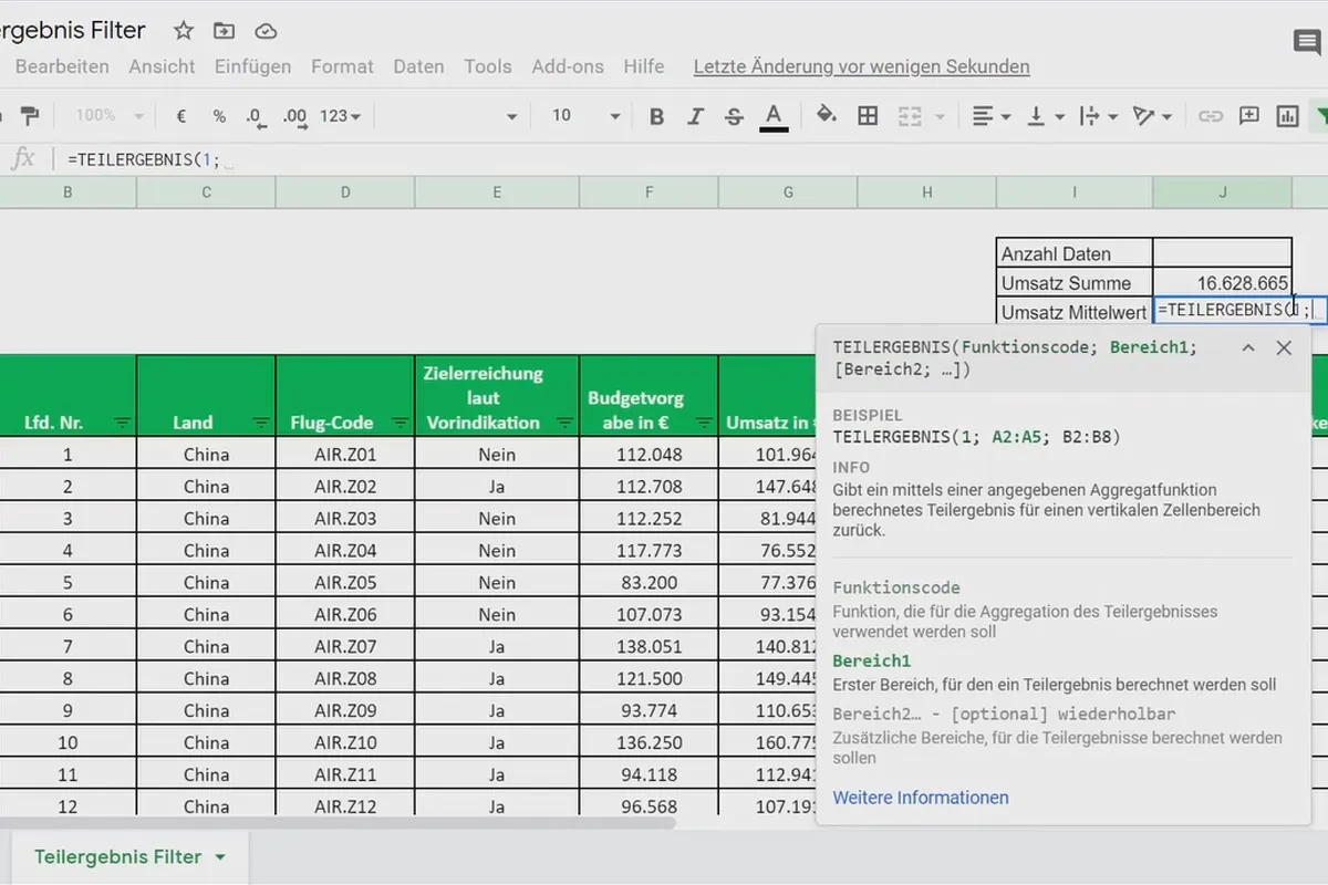 Tutorial Google Sheets: Filtru Rezultat divizare 6.4