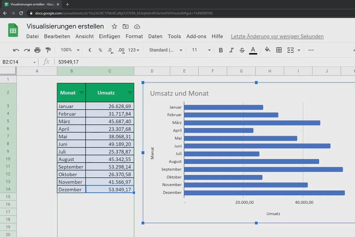 Tutorial Google Sheets: 7.2 Diagramă cu coloane și bare