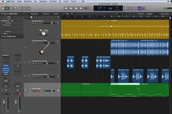 Începerea producției muzicale cu Logic Pro X: 3.5 Lucrul cu instrumente software (MIDI)