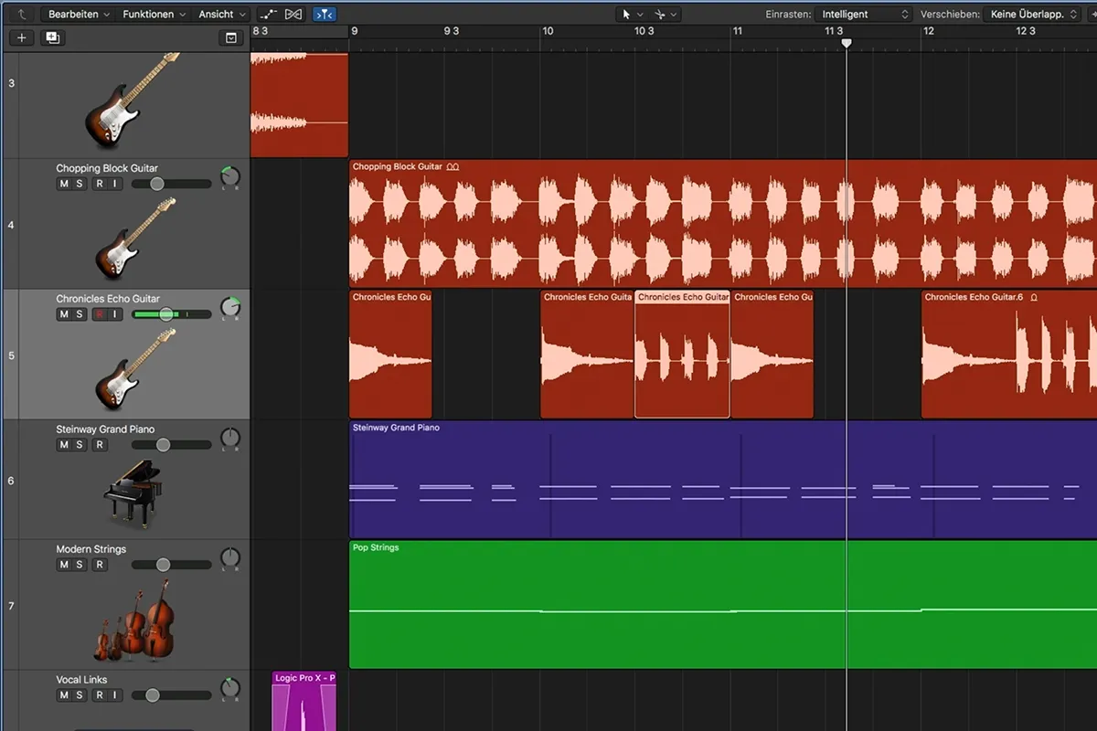 Introducere în producția muzicală cu Logic Pro X: 4.3 Reglarea raportului de volum.