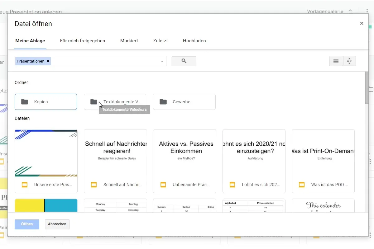 Google Slides-Tutorial: 2.2 | Google-Präsentationen sortieren