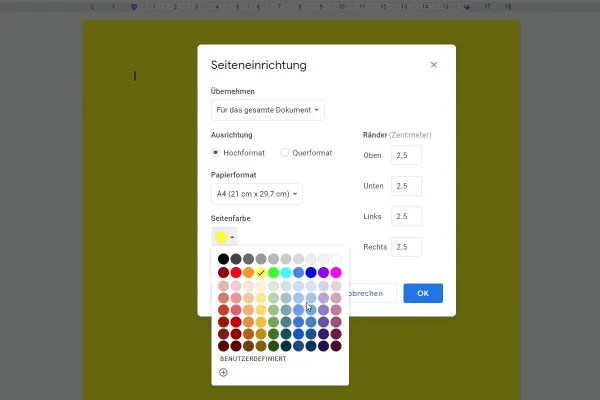 Google Docs-Tutorial: 2.5 | Seiteneinrichtung