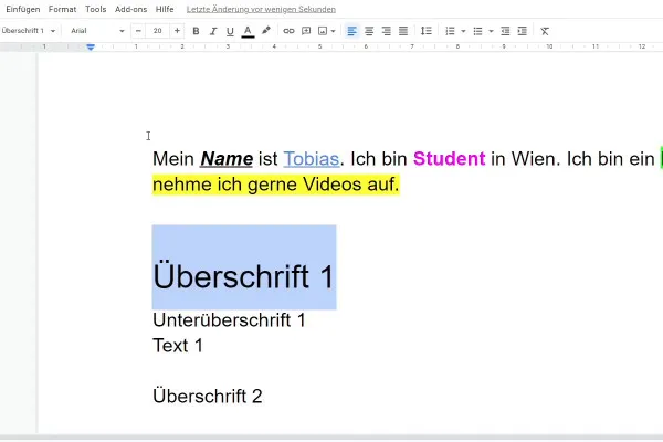 Google Docs-Tutorial: 3.3 | Texte formatieren in Google Docs