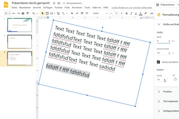 Google Slides-Tutorial: 5.3 | Textoptionen