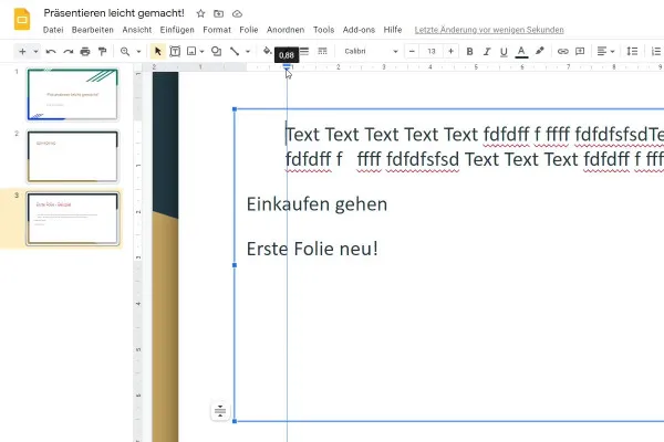 Google Slides-Tutorial: 5.4 | Einzug vergrößern/verkleinern