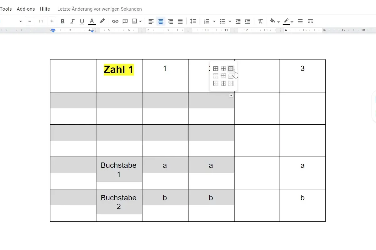 Google Docs-Tutorial: 8.1 | Tabellen einfügen