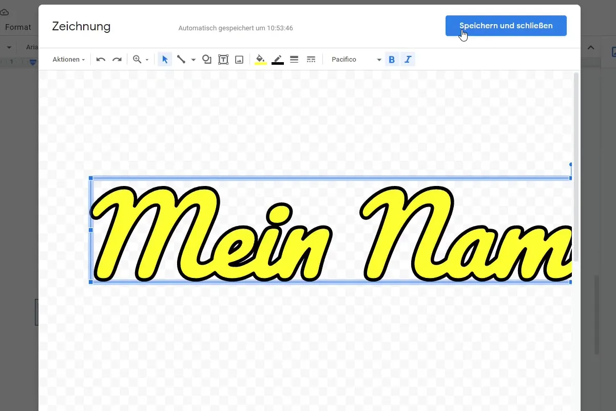 Google Docs-Tutorial: 9.3 | Textfelder – Reihenfolge