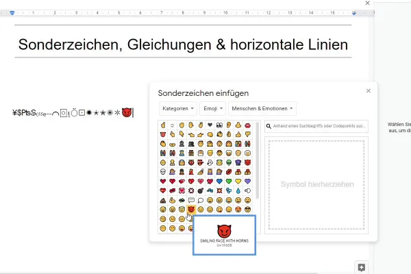 Google Docs-Tutorial: 10.1 | Sonderzeichen, Gleichungen und horizontale Linien