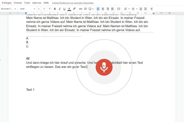 Google Docs-Tutorial: 11.5 | Spracheingabe