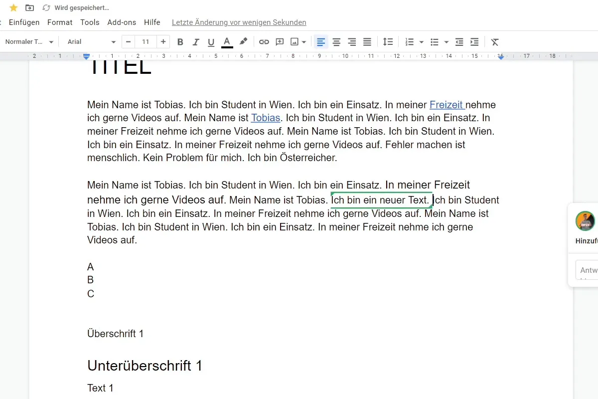 Google Docs-Tutorial: 5.4 | Vorschlagen-Funktion