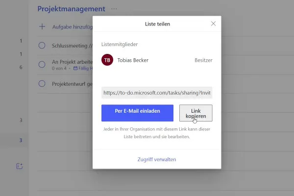 Microsoft To Do-Tutorial: 4.2 | Listen teilen