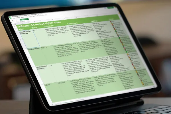 Textvorlagen für Social-Media-Posts als Excel-Datei