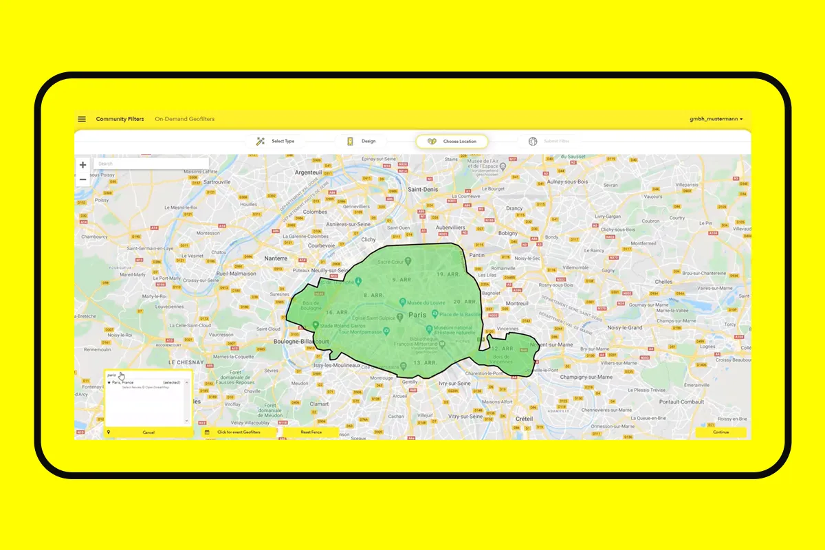 Snapchat-Tutorial: 6.2 | Snapchat Geofilter einrichten