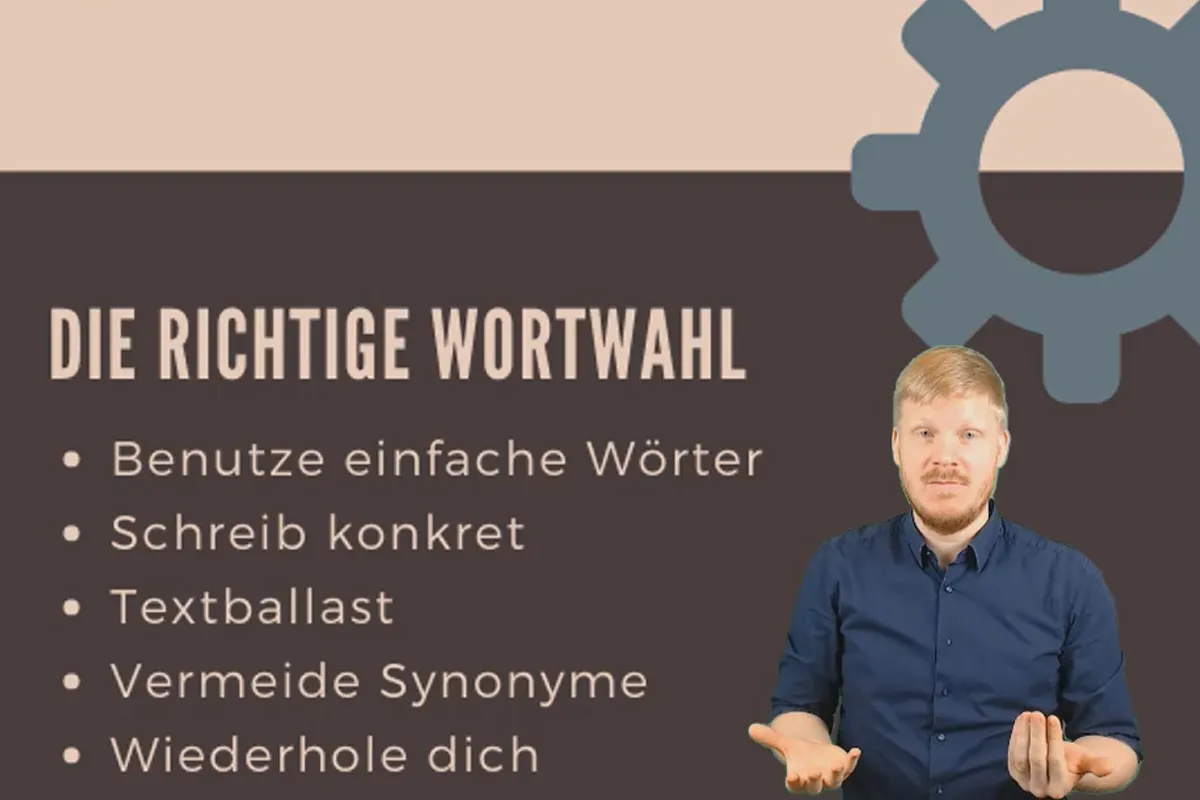 Texte schreiben lernen: 2.1 Die richtige Wortwahl