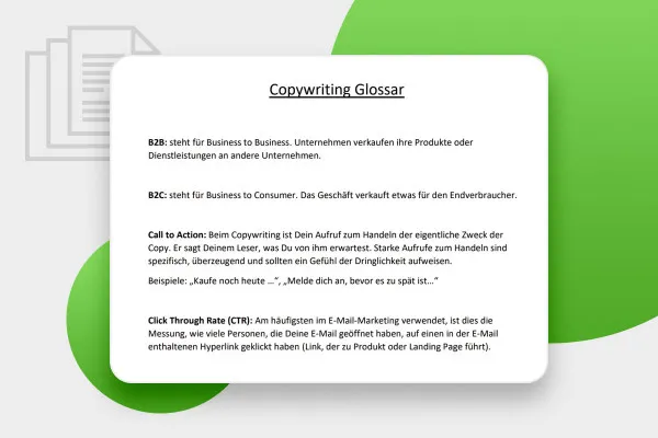 Copywriting-Tutorial: 2.1 | Glossar Copywriting Grundbegriffe