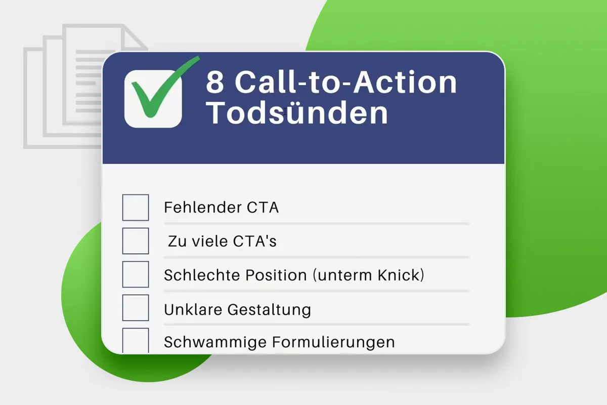 Copywriting-Tutorial: 10.4 | Checkliste Die 8 Todsünden beim Call-to-Action