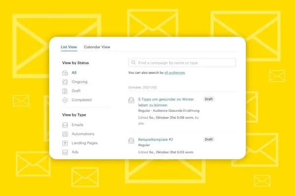 Mailchimp: 4.2 | Kampagnen einsehen und bearbeiten