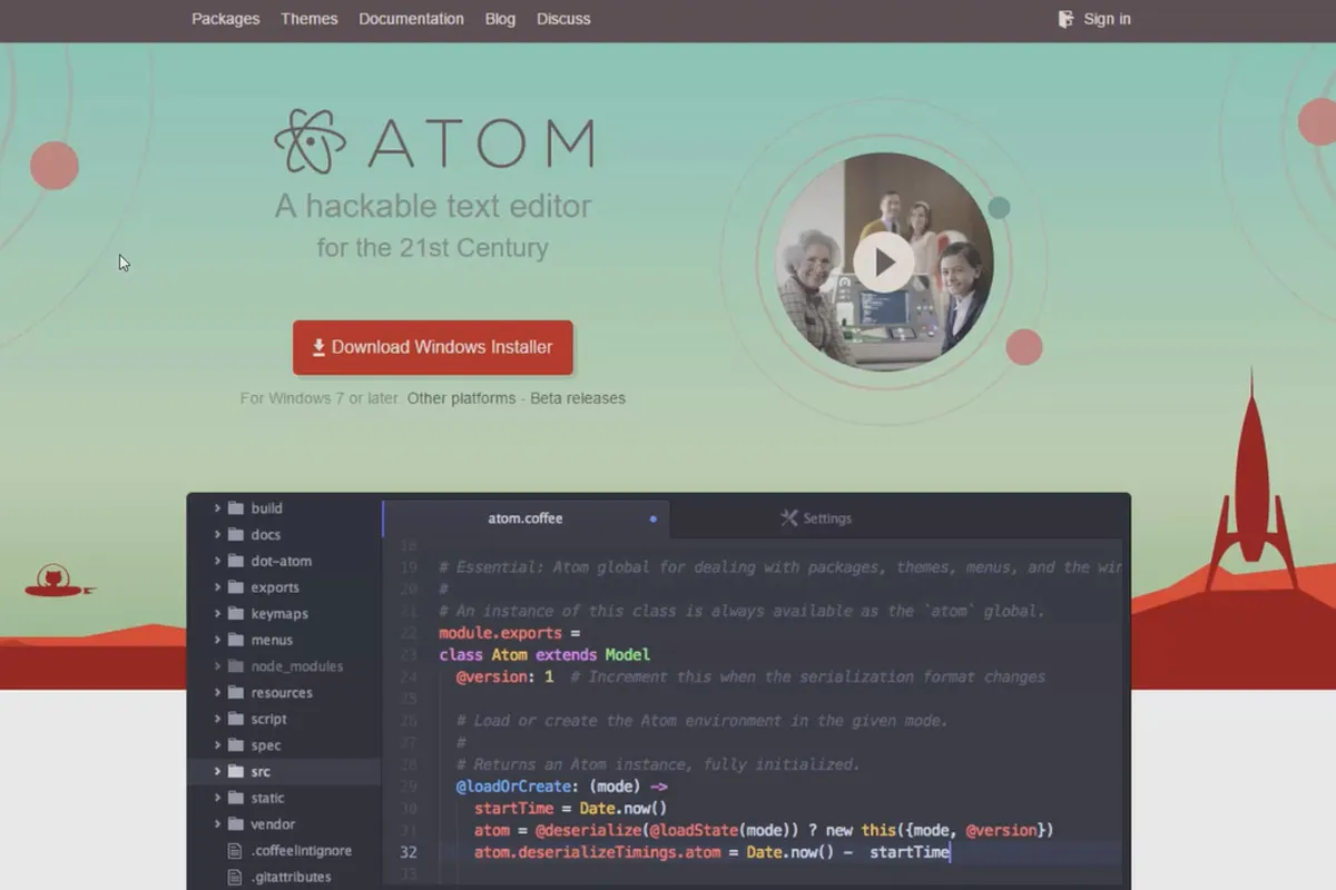 Antrenamentul ultim pentru JavaScript și jQuery - 1.3 Descărcare de pe Atom.io.