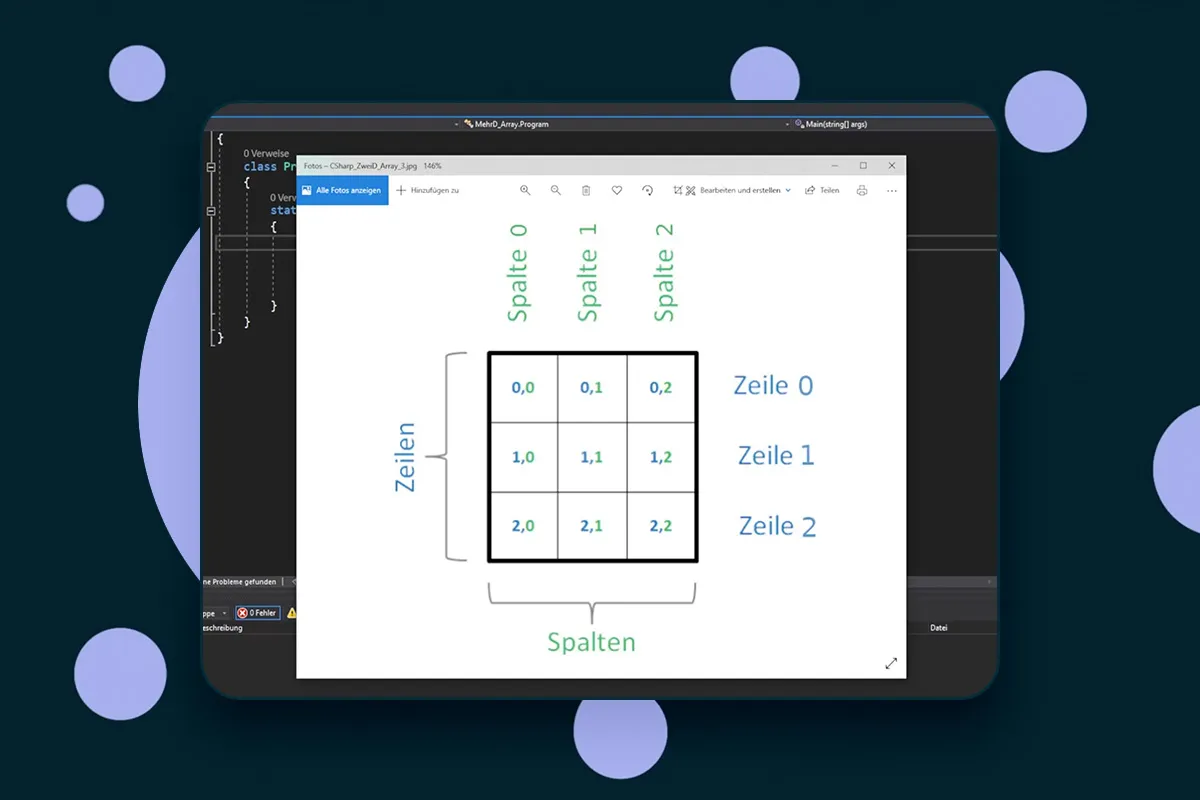 C#-Programmierung: 11.4 | 2-dimensionale Arrays