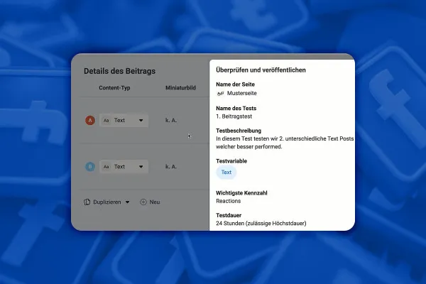 Facebook-Marketing: 5.3 | Beitragstest erstellen (erster Teil)