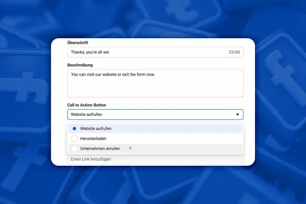 Facebook-Marketing: 6.23 | Abschluss-Seite optimieren