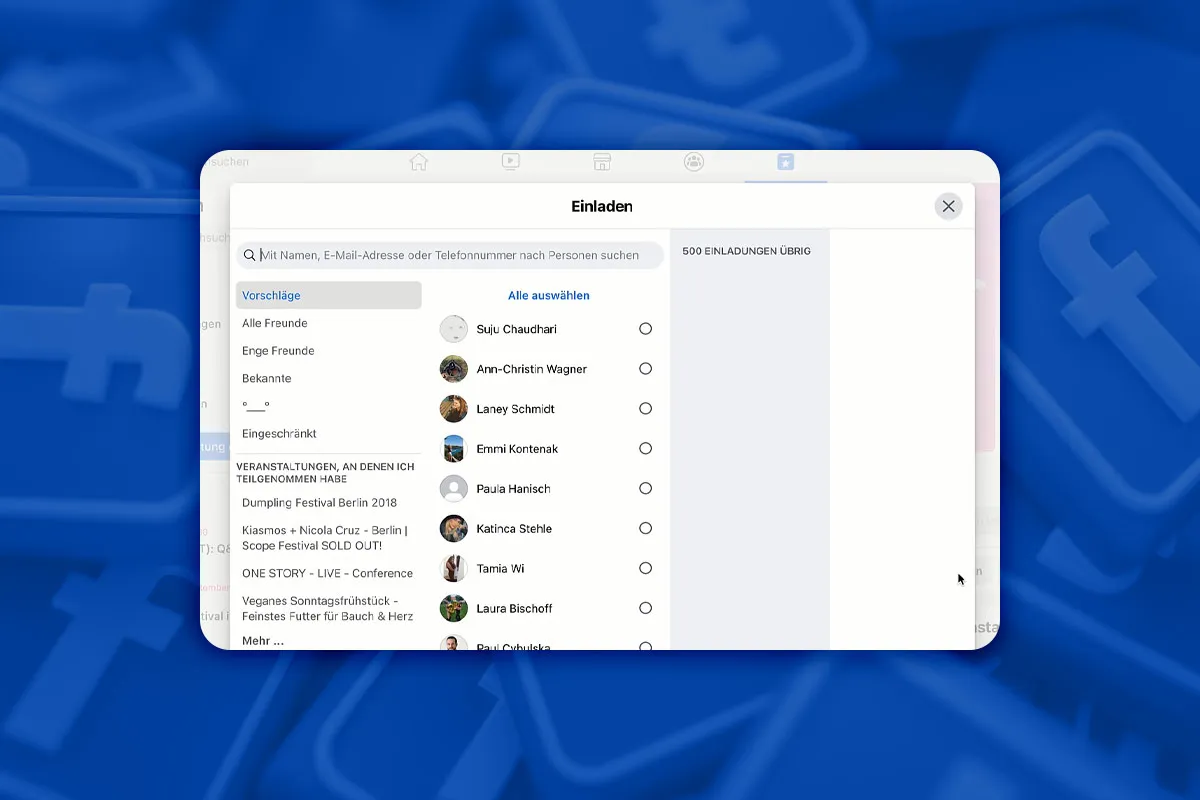 Facebook-Marketing: 16.3 | Freunde zu Facebook-Event einladen