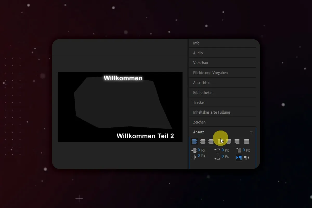 After Effects-Tutorial: 2.6 | Überblick Benutzeroberfläche: Rechter Arbeitsbereich – Info und Audio