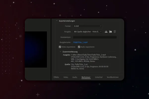 After Effects-Tutorial: 4.3 | Adobe Media Encoder und die besten Exporteinstellungen
