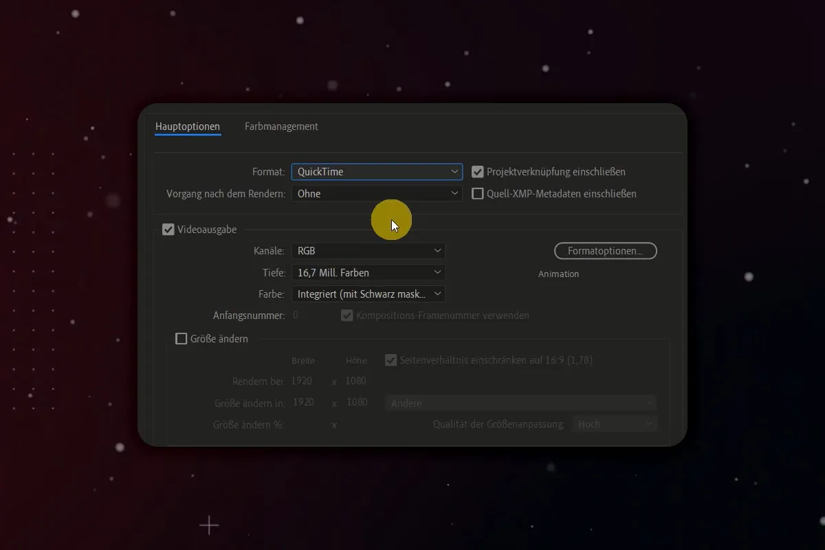 After Effects-Tutorial: 4.2 | Videosequenz exportieren: Container-Format MOV
