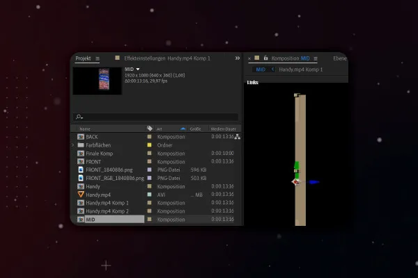 After Effects-Tutorial: 5.6 | 3D-Handy: Mittelteil/Handyseite