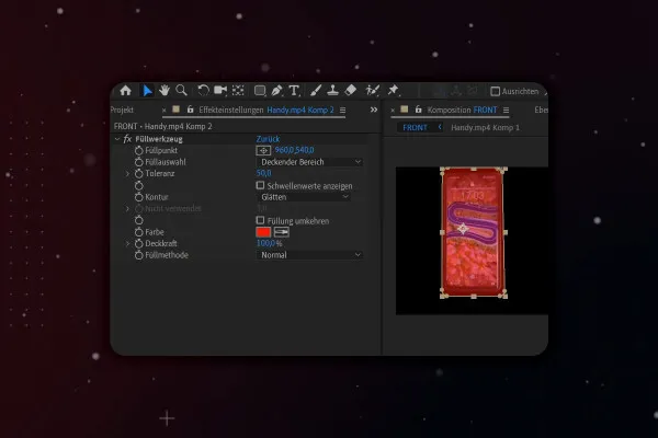 After Effects-Tutorial: 5.5 | 3D-Handy: Abstimmung Front- und Rückseite