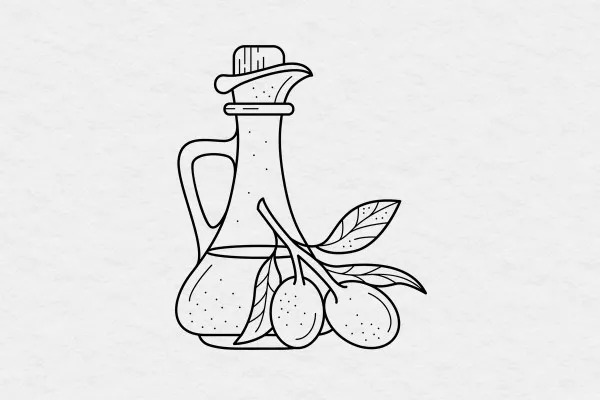 Illustrationen „Food & Speisen“: Marmelade, Schokolade, Milchshake und Vinaigrette