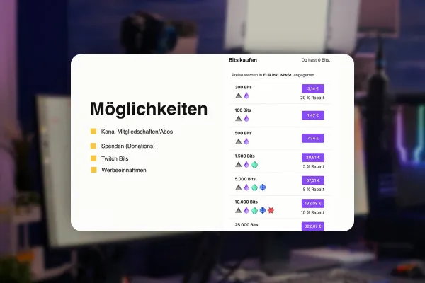 Livestreaming-Tutorial: 6.2 | Alle Möglichkeiten Geld mit Twitch zu verdienen integrierte Tools