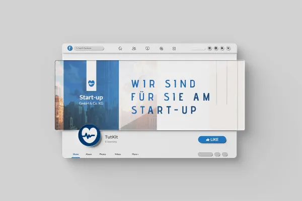 Facebook-Titelbild-Vorlage  im Start-up-Design für Existenzgründer