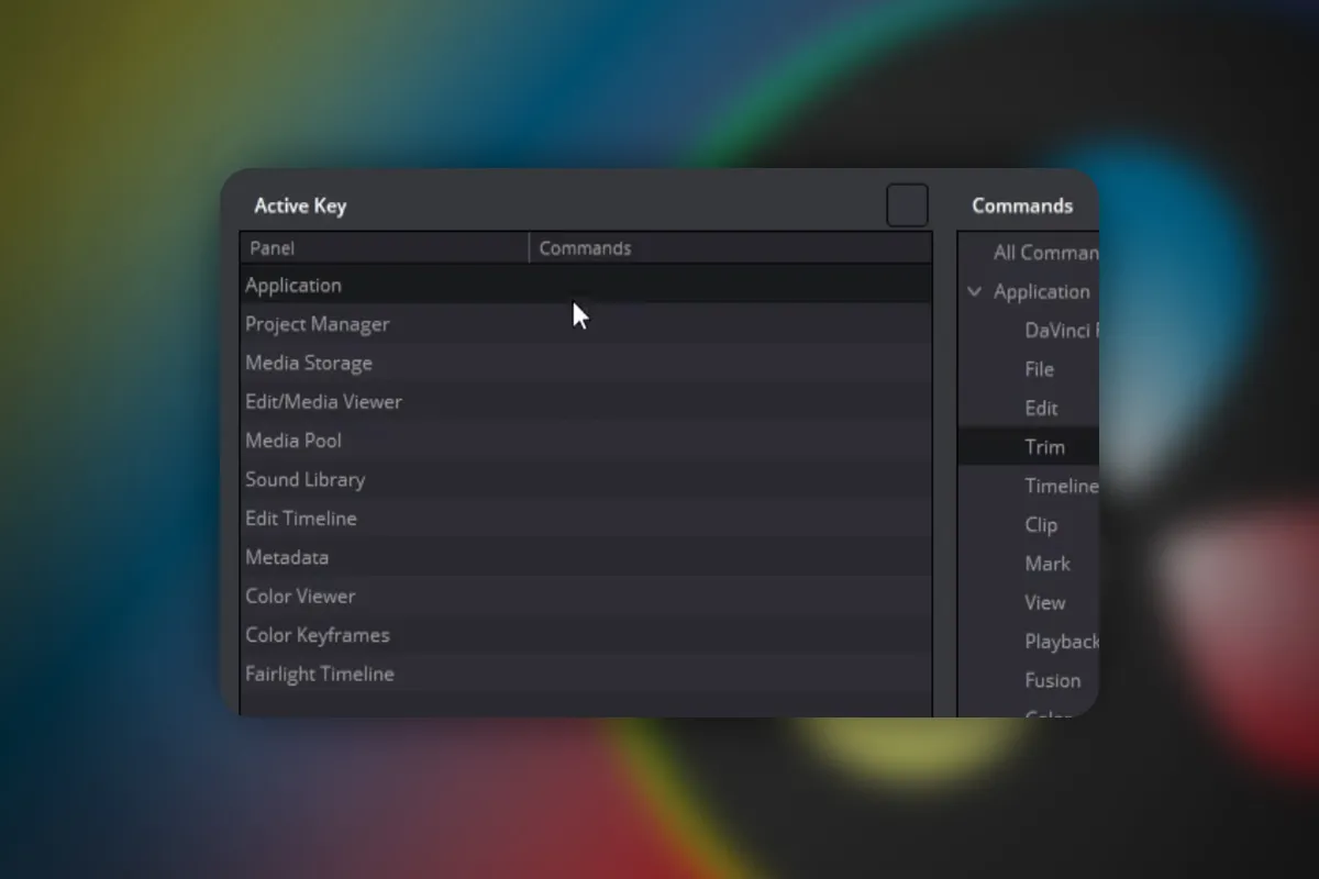 DaVinci Resolve: 2.2 | Tastenkürzel festlegen