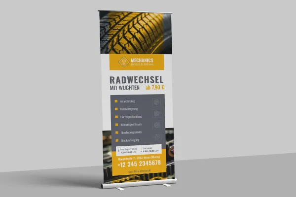 Roll-up-Vorlage für Handwerker, Werkstätten, Reparaturdienstleister