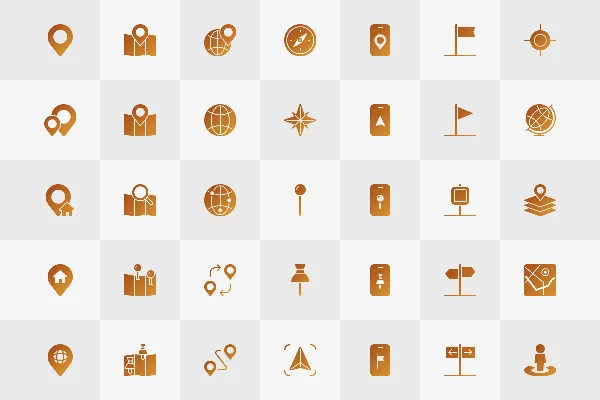 Vektorbasierte Location-Icons mit Farbverlauf