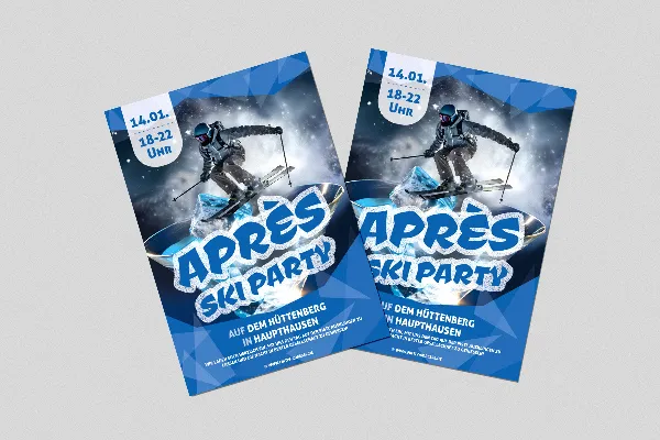 Flyer & Plakat-Vorlage „Wintercool“ für Après-Ski-Partys & Hüttengaudi