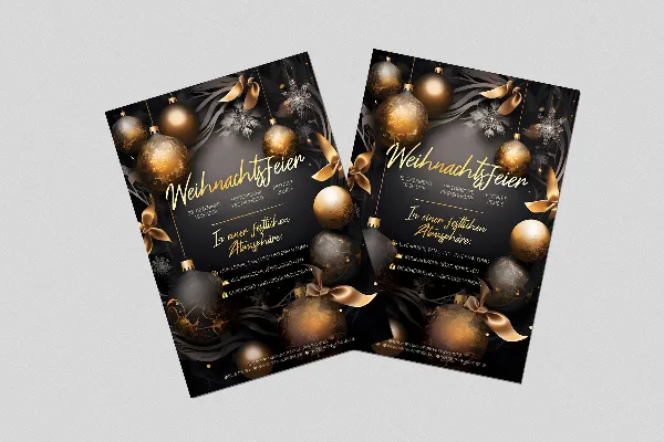 Vorlage „Weihnachtsgold“ für weihnachtliche Poster & Flyer