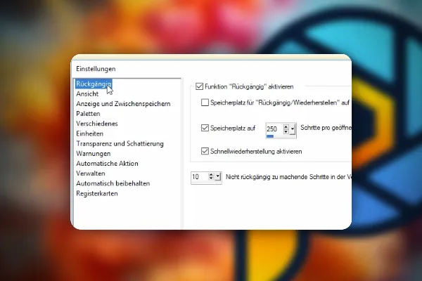 Corel PaintShop Pro - Fotobearbeitung & Bildkomposition: 1.4 | Kurzübersicht Optionen